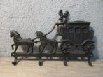 Oude koperen kapstok paard en wagen postkoets, Ophalen of Verzenden