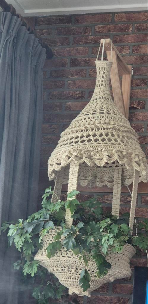 Handgemaakte gehaakte plantenhanger, Overige materialen, 40 cm of meer, Rond, Ophalen of Verzenden