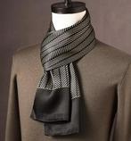 Zwart witte patroon zijde heren sjaal (kravat sjieke das), Verzenden, Nieuw, Overige maten, Sjaal