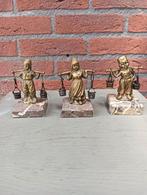 Set van 3 messing beeldjes op marmeren sokkel, Ophalen