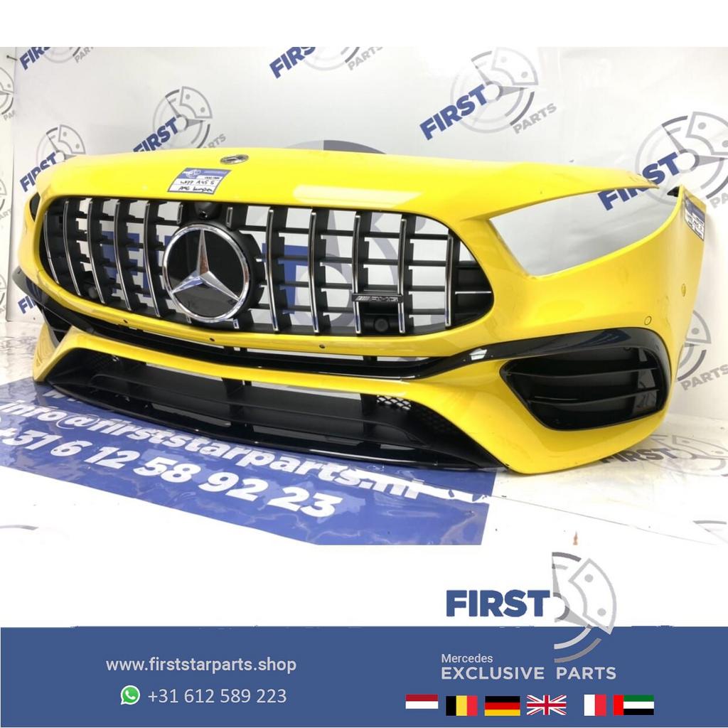 W177 A KLASSE 2021 A45 A45S AMG VOORBUMPER GEEL COMPLEET Ori, Gebruikt, -, Voor, Ophalen of Verzenden