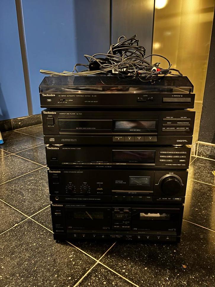 Vintage Technics platenspeler midi-set, Audio, Tv en Foto, Stereo-sets, Gebruikt, Cassettedeck, Overige merken, Losse componenten
