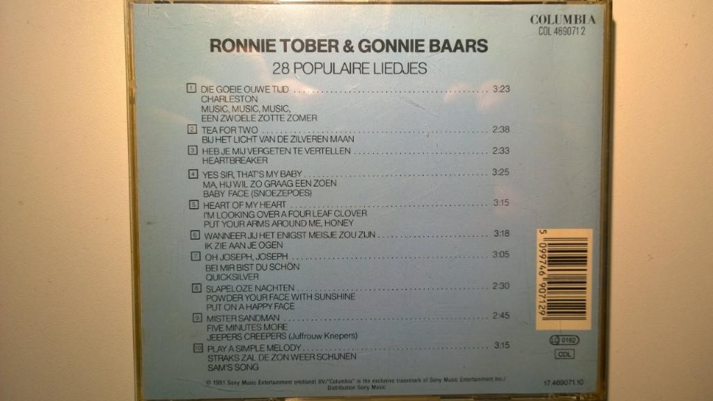 Ronnie Tober & Gonnie Baars - 28 Populaire Liedjes, Cd's en Dvd's, Ophalen of Verzenden, Zo goed als nieuw, Levenslied of Smartlap