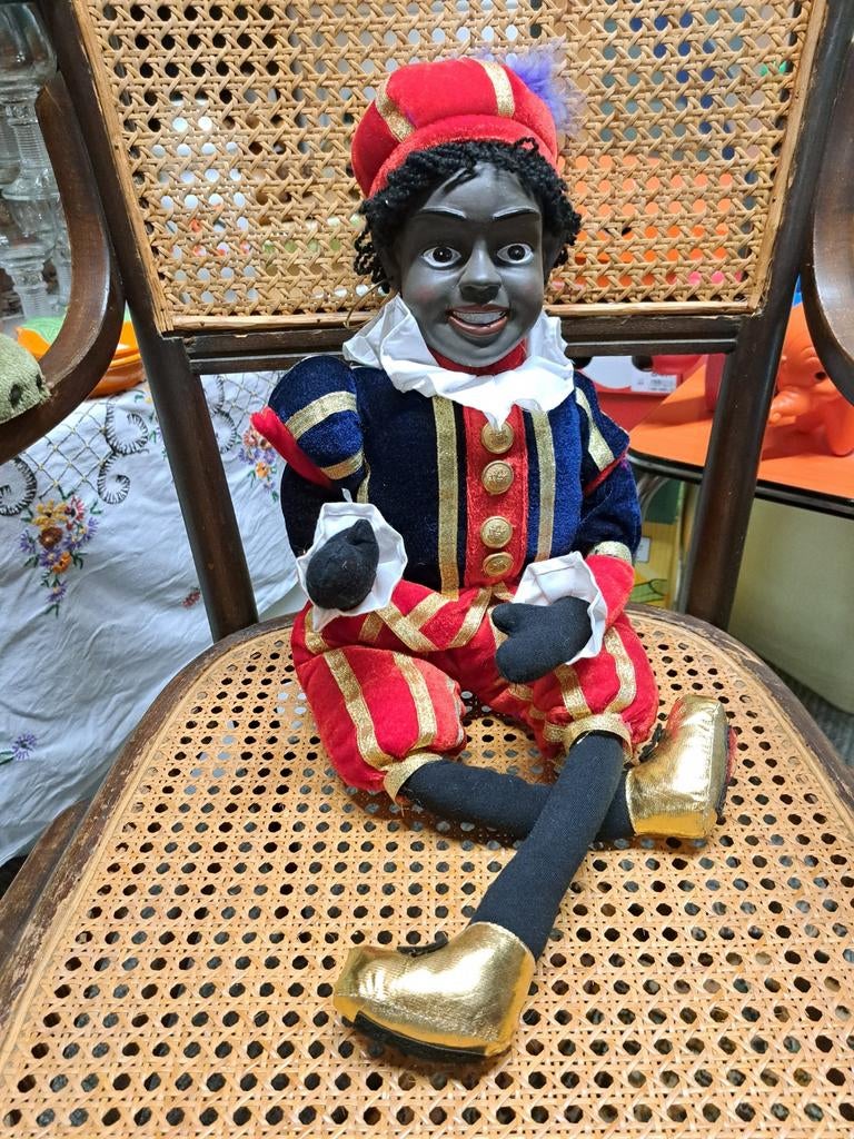 Zwarte Piet (1) etalage pop - 55 cm, Ophalen, Gebruikt