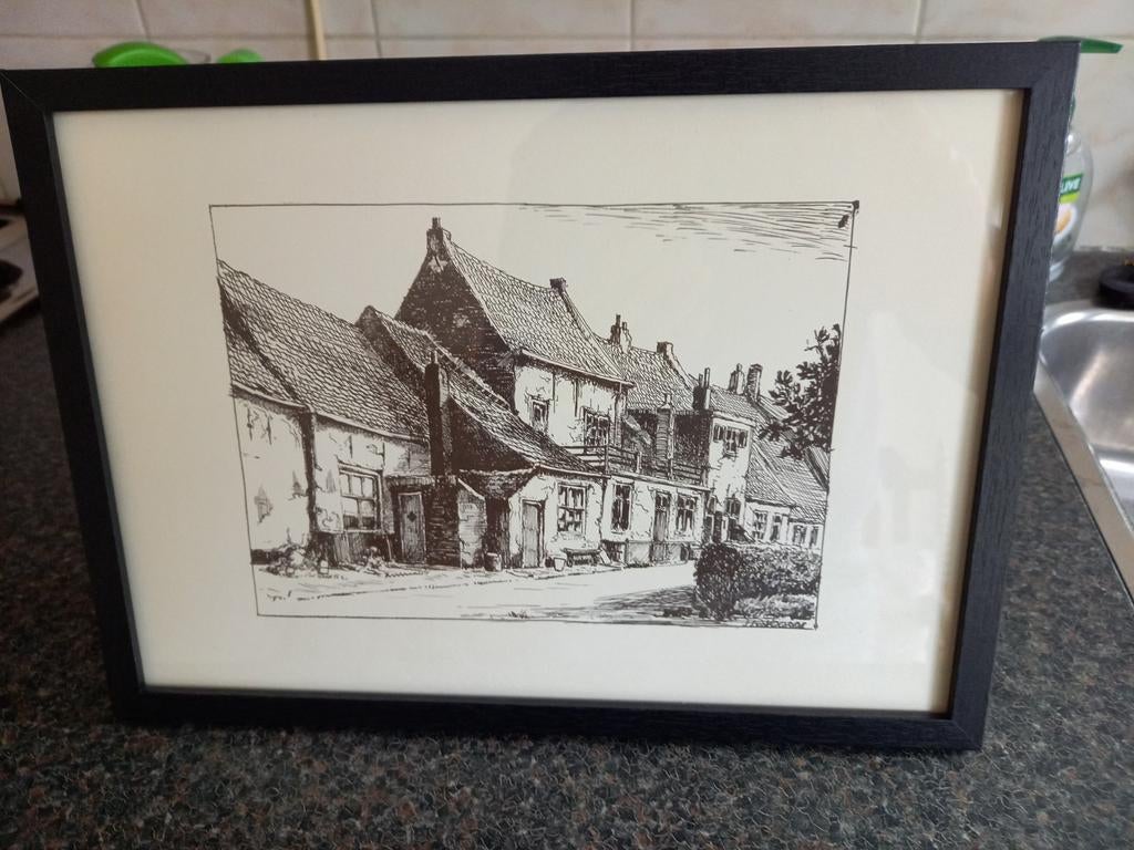 Prachtige afdruk van Catharijnehof Brielle 1930, Ophalen of Verzenden