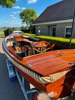 Prachtige luxe klassieke houten vlet inclusief trailer, Watersport en Boten, Sloepen, Ophalen, 10 tot 30 pk, Binnenboordmotor