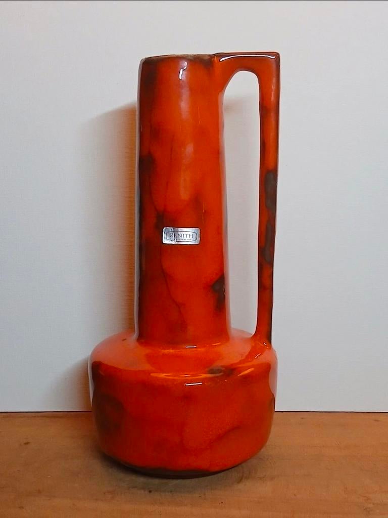 Zeldzame Space Age Vaas Zenith Gouda - Fat Lava Oranje, Ophalen of Verzenden