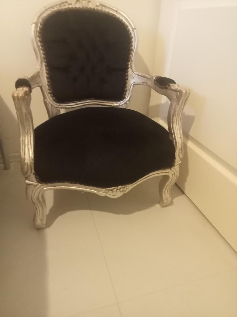 BAROK KINDERSTOEL ZILVER ZWART, Ophalen, Gebruikt, Stoel(en)