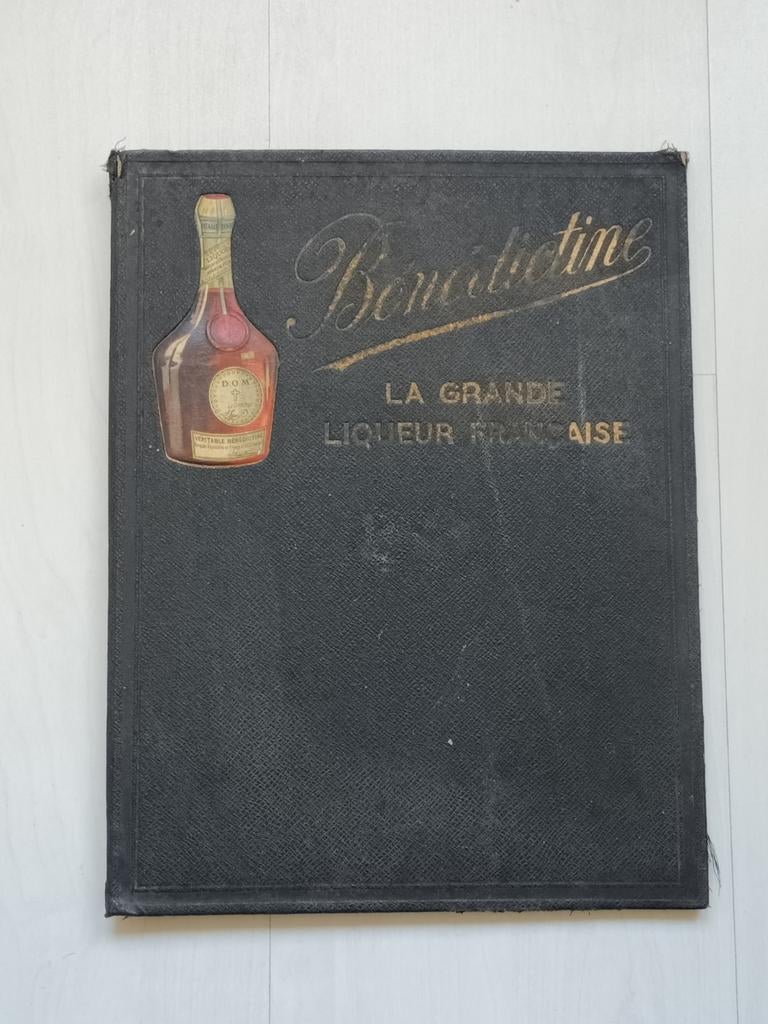 Vintage Benedictine Likeur Reclamemap, Verzamelen, Merken en Reclamevoorwerpen, Ophalen of Verzenden, Gebruikt, Reclamebord