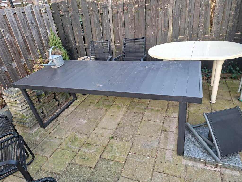 Metalen tuintafel met 6 stoelen, Tuin en Terras, Ophalen