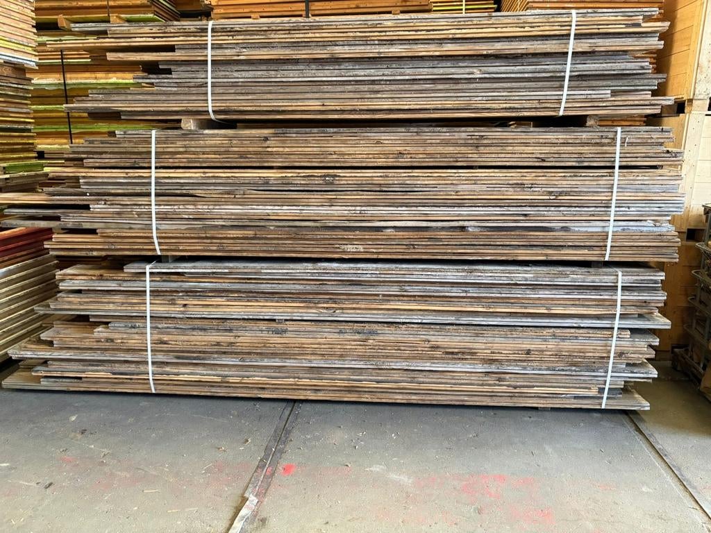 Partij Lariks Vloerdelen | 35 mm dikte | 190 m2, Gebruikt, Info@woodfarm.nl, 4251NT, 10 m² of meer