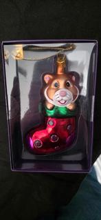 Hamster sok glazen kersthanger nieuw, Diversen, Kerst, Ophalen of Verzenden, Nieuw