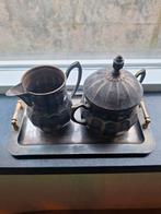 Elegant theeservies: theepotje, suikerpotje en plateau HW3, Antiek en Kunst, Ophalen of Verzenden