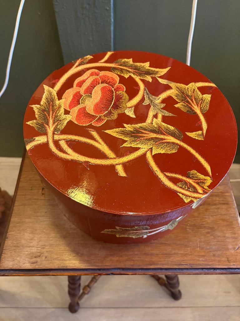 Fraaie Antiek Chinese Houten Lakdoos/Juwelen of opbergdoos., Antiek en Kunst, Antiek | Woonaccessoires, Ophalen of Verzenden