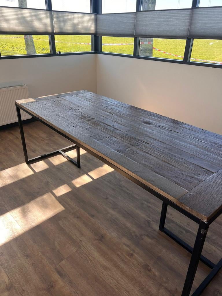 Lifestyle eettafel - industrieel - 220 cm, Ophalen, Gebruikt, 200 cm of meer, 50 tot 100 cm