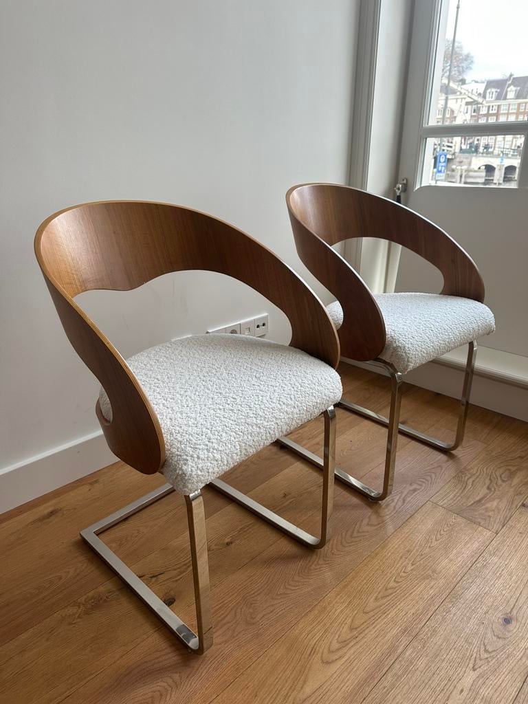 Mid Century Modern Design stoelen - nieuw gestoffeerd, Huis en Inrichting, Stoelen, Ophalen, Zo goed als nieuw, Twee