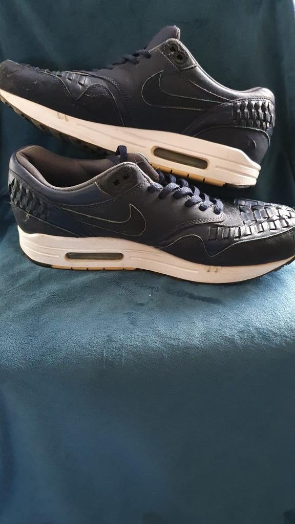 Nike Air Max 1 Woven Midnight Navy - Gedragen, Blauw, Nike, Ophalen of Verzenden, Sneakers of Gympen