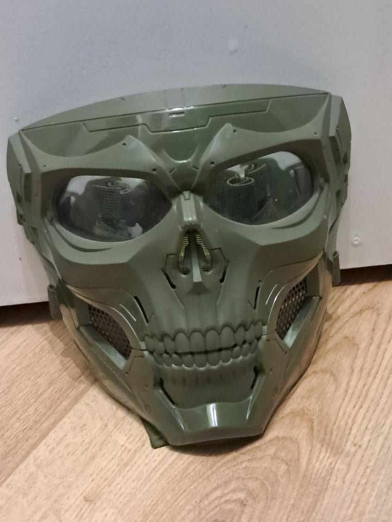 Groen schedel masker - Airsoft / Halloween, Ophalen, Zo goed als nieuw, Toneelattributen of Onderdelen