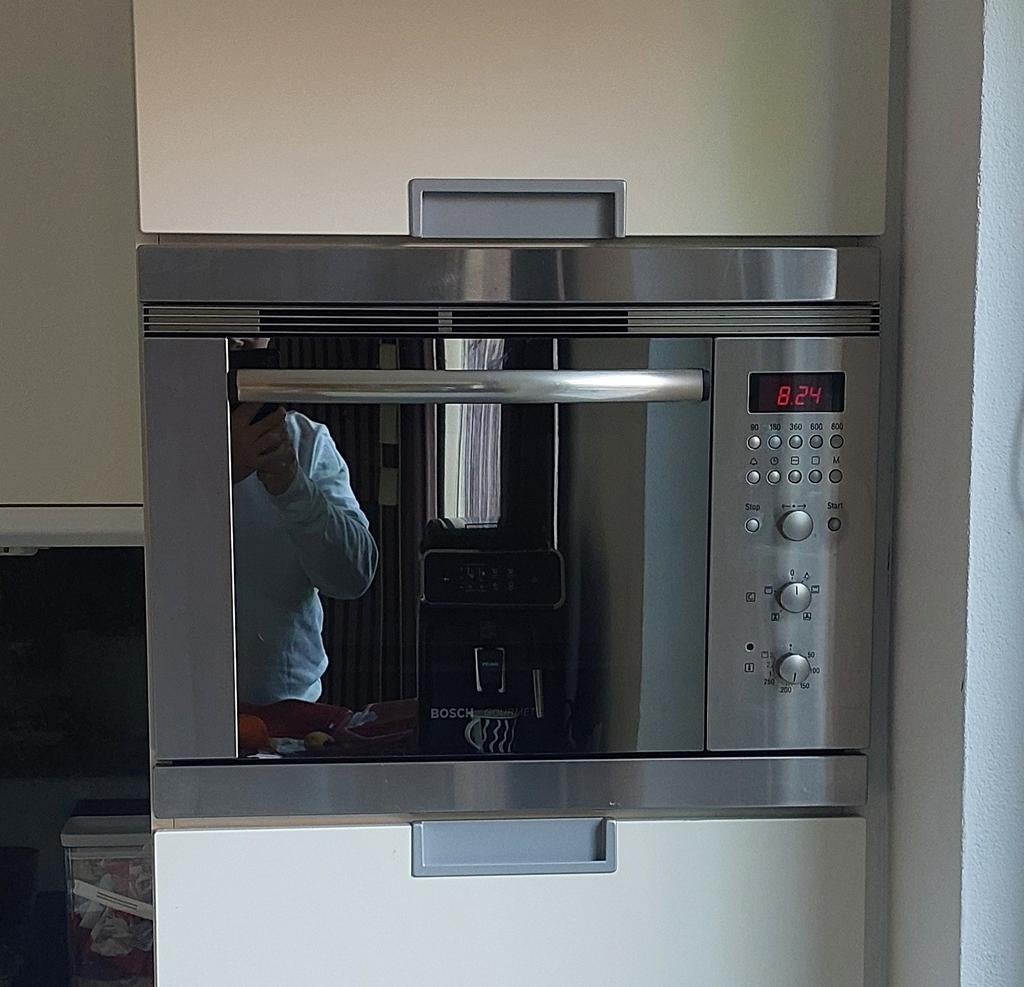 Bosch combi oven magnetron, Gebruikt, Oven met grill, Inbouw, 45 tot 60 cm