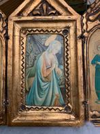 Antiek Italiaans Reisaltaar - Drieluik met Maria en Engelen, Ophalen of Verzenden