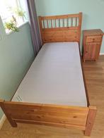 Hemnes grenen 1-persoons bed met matras en nachtkastje IKEA, Ophalen, Gebruikt, 90 cm, Eenpersoons