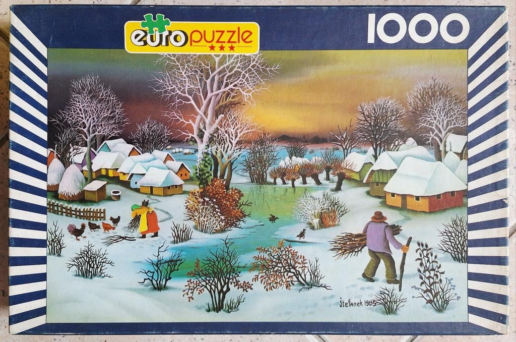 Euro Puzzle 1000 stukjes Winter van Ivan Štefanek, Ophalen of Verzenden, 500 t/m 1500 stukjes, Gebruikt, Legpuzzel