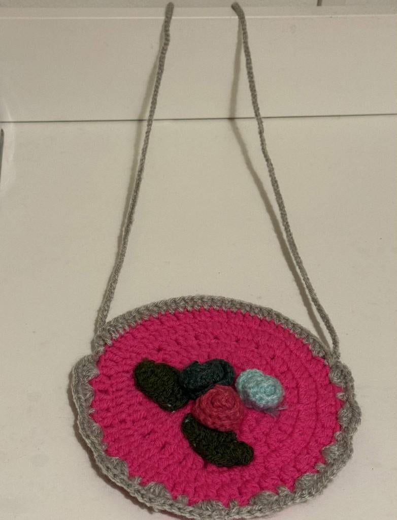 gebreide tas, Sieraden, Tassen en Uiterlijk, Tassen | Damestassen, Ophalen, Nieuw, Roze, Handtas
