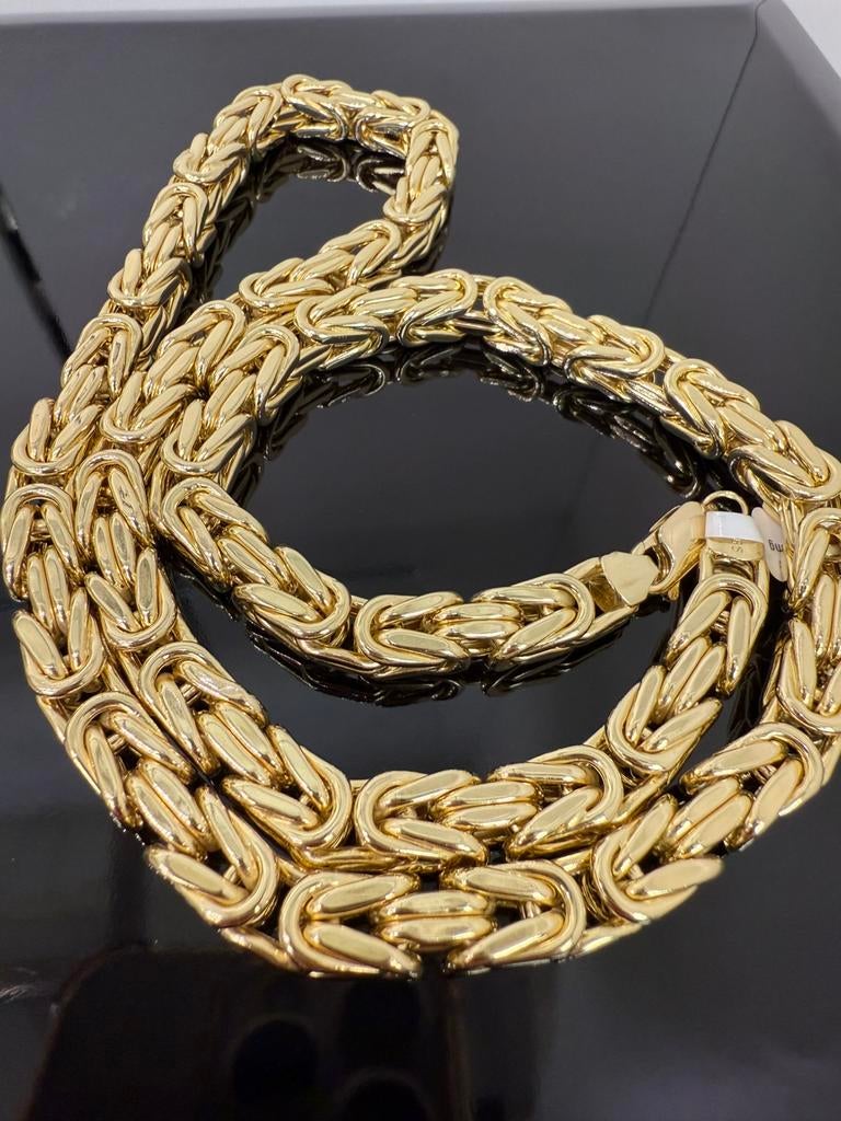 Prachtige 14 karaats gouden dikke koningsketting, Sieraden, Tassen en Uiterlijk, Kettingen, Ophalen of Verzenden, Nieuw, Goud