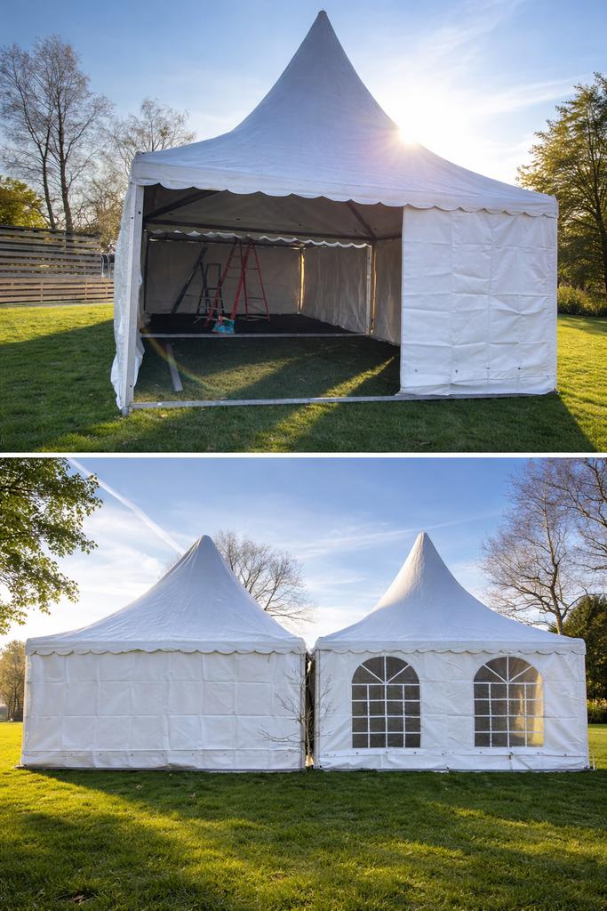 Pagodetent 4x4m te huur voor feesten en evenementen, Ophalen, Gebruikt, Overige