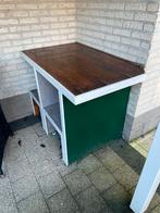 Ruime Tuin werktafel met opbergruimte ., Ophalen, Gebruikt, Rechthoekig