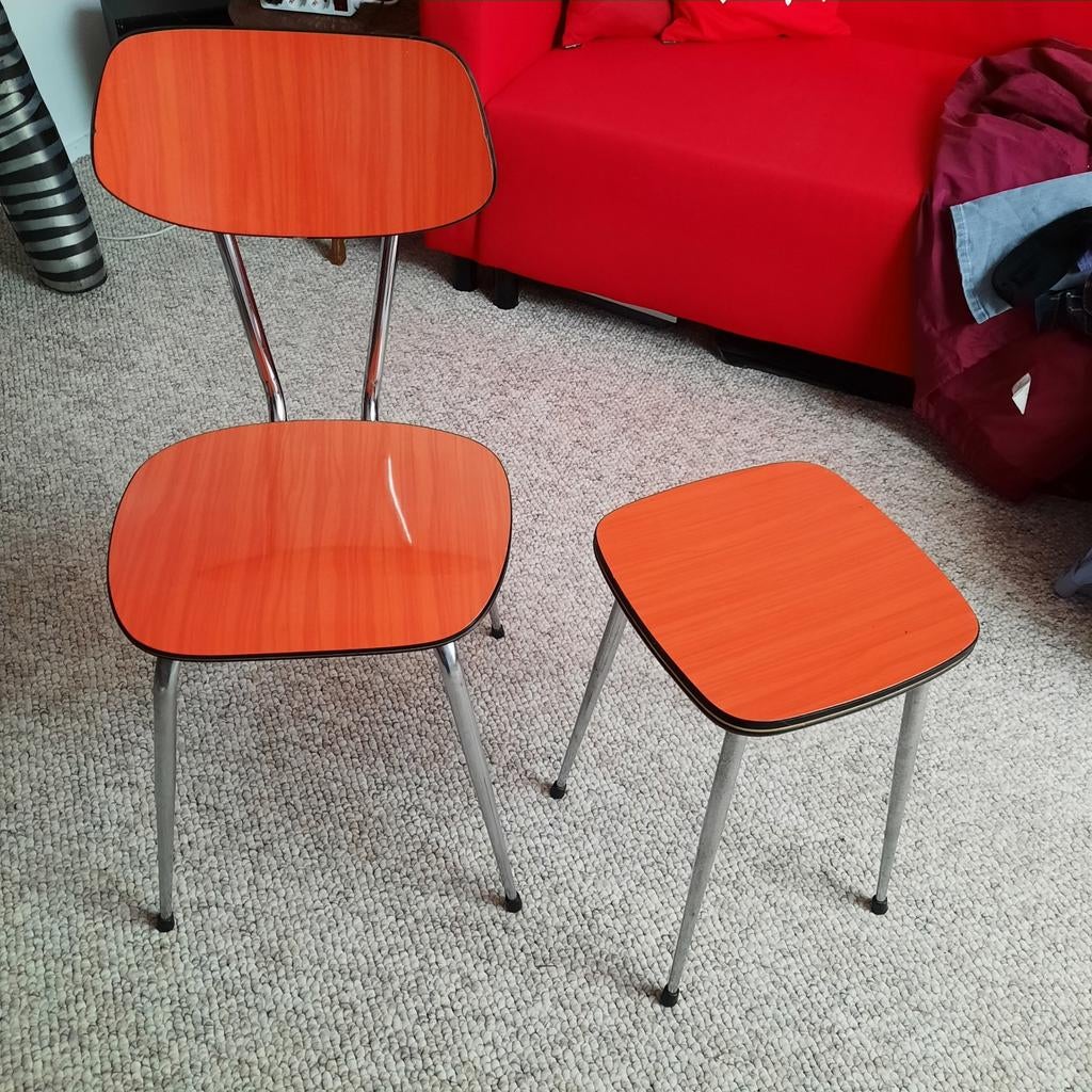 Vintage Formica set, Ophalen, Gebruikt, Overige kleuren, Eén
