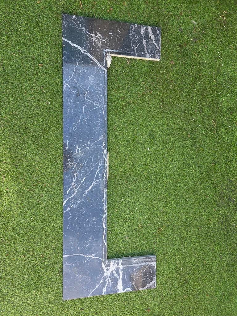 Zwart marmeren schoorsteenblad, Ophalen, Gebruikt