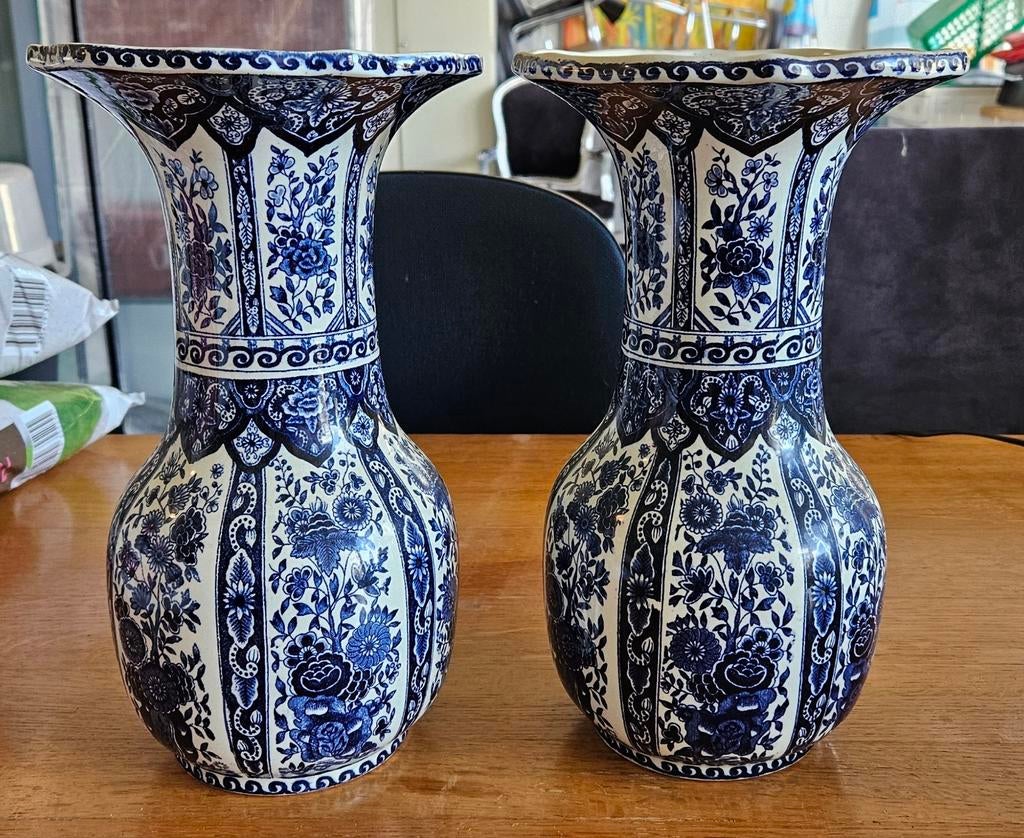 Set van 2 Delftsblauwe Vazen - Handbeschilderd, Ophalen