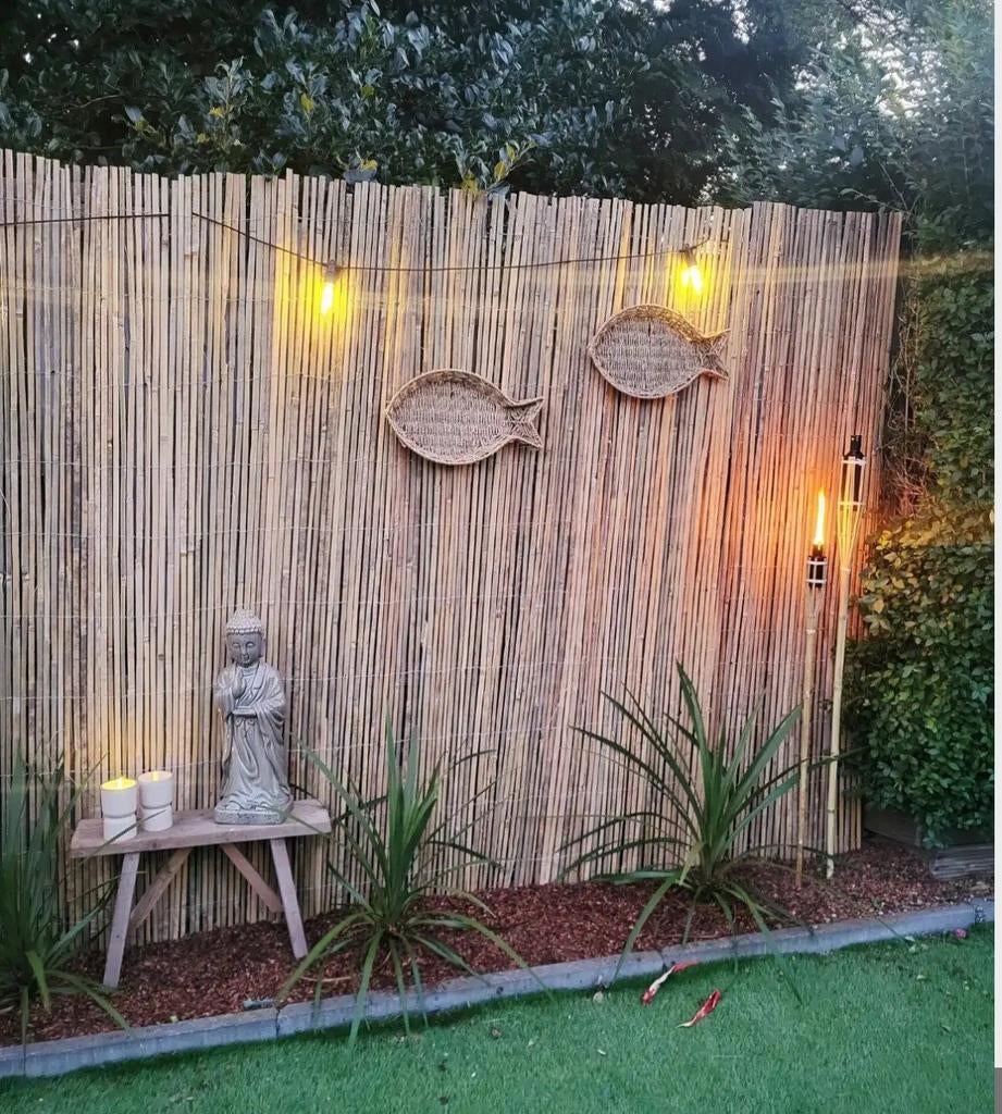 Gebruikte Bamboerollen 2m hoog, verschillende breedtes., Ophalen, Gebruikt, Hout, 1 tot 2 meter