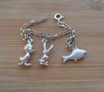 zilveren kinder bedel armband 3 bedels [313], Verzenden, Zo goed als nieuw, Met bedels of kralen, Zilver