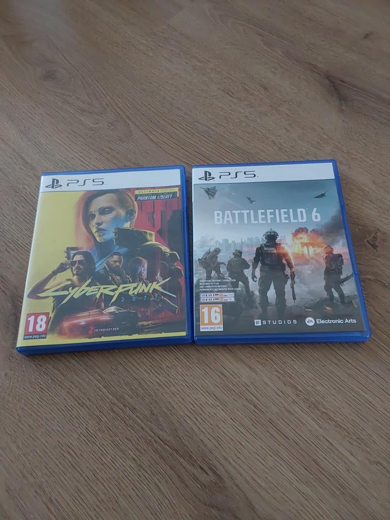 Cyberpunk 2077 & Battlefield 6 PS5 Games, Spelcomputers en Games, Online, Vanaf 18 jaar, 1 speler, Zo goed als nieuw