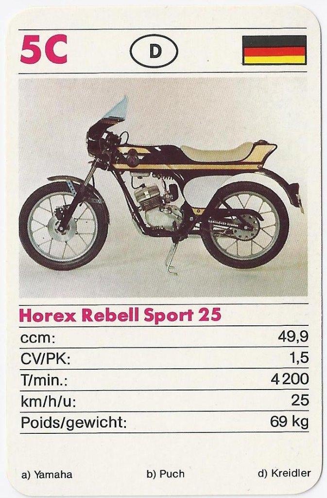 Verzamelkaartje bromfiets Horex  Rebell Sport 25, Ophalen of Verzenden, Zo goed als nieuw