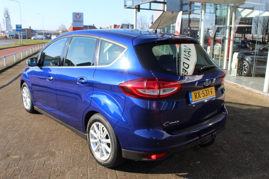 Ford C-MAX 1.0 Titanium , 125pk , Hoge Zit Climate control ,, Auto's, Ford, 12 maanden, Stof, Gebruikt, Blauw
