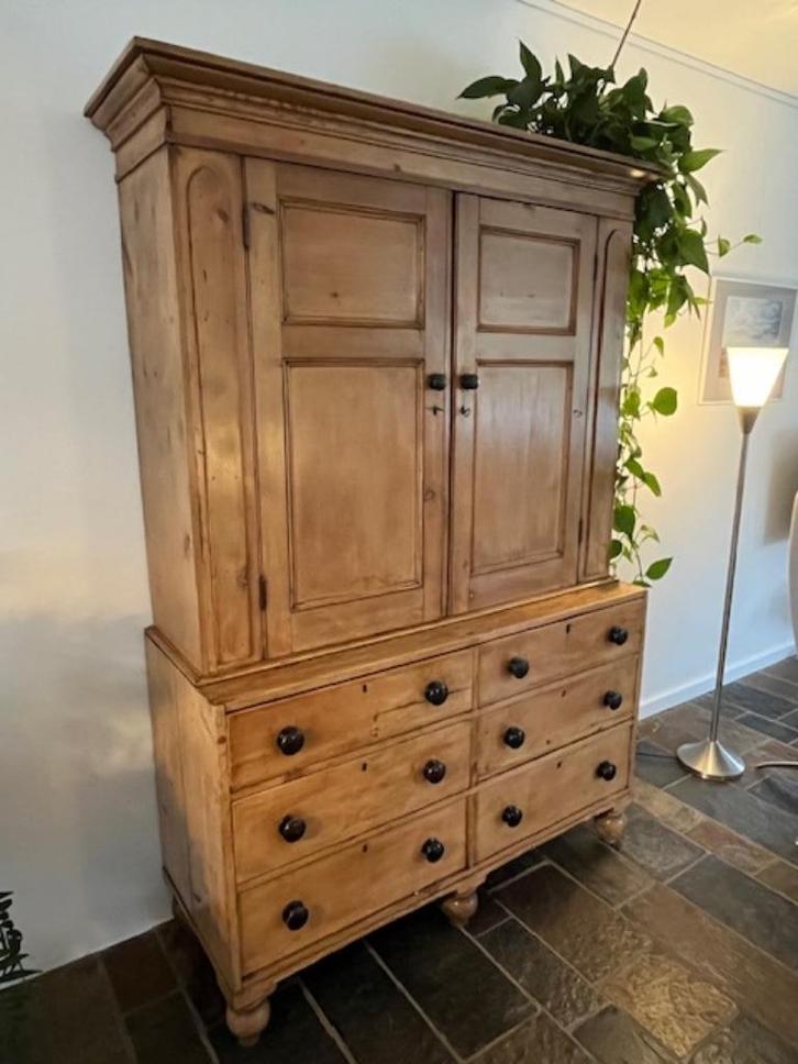 Prachtige, grenen Engelse buffetkast, Huis en Inrichting, Kasten | Buffetkasten, Gebruikt, 200 cm of meer, 100 tot 150 cm, 25 tot 50 cm