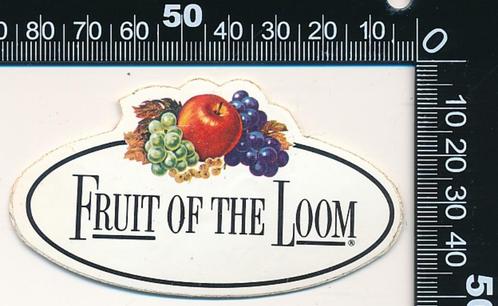 Sticker: Fruit of the Loom (Zwart onderstreept), Verzamelen, Stickers, Ophalen of Verzenden