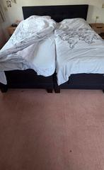 Elektrisch verstelbare boxspring, Ophalen, Blauw, Tweepersoons, Zo goed als nieuw