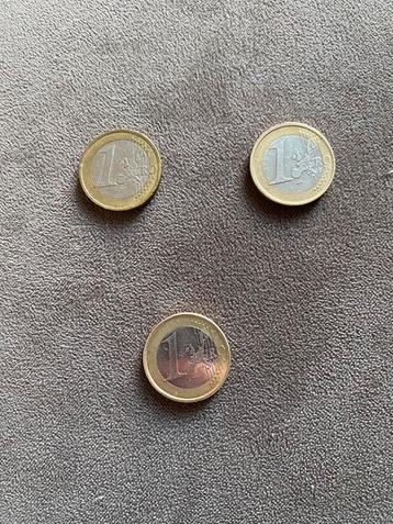 Zeldzame 1 euromunten / 3 stuks beschikbaar voor biedingen