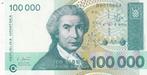Kroatië 100.000 dinar 1993, Verzenden, Overige landen, Los biljet