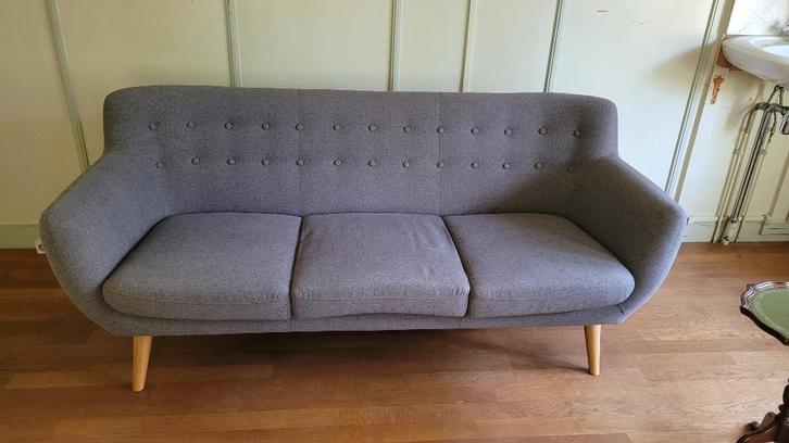 Driezitter (grijs) van Sofa Company 1.70 x 0.80 x 0.80, Huis en Inrichting, Banken | Bankstellen, Zo goed als nieuw, Rechte bank