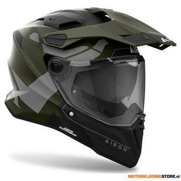 Airoh Commander 2 Reveal Adventure helm, Zwart-Groen beschikbaar voor biedingen