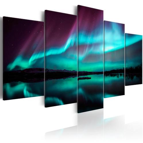 661 Noorderlicht 5 Luik Canvas Schilderij 200x100cm Nieuw, Antiek en Kunst, Kunst | Schilderijen | Abstract, Ophalen of Verzenden