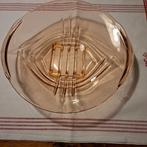 Rosé glazen schaal, Antiek en Kunst, Antiek | Glas en Kristal, Ophalen of Verzenden