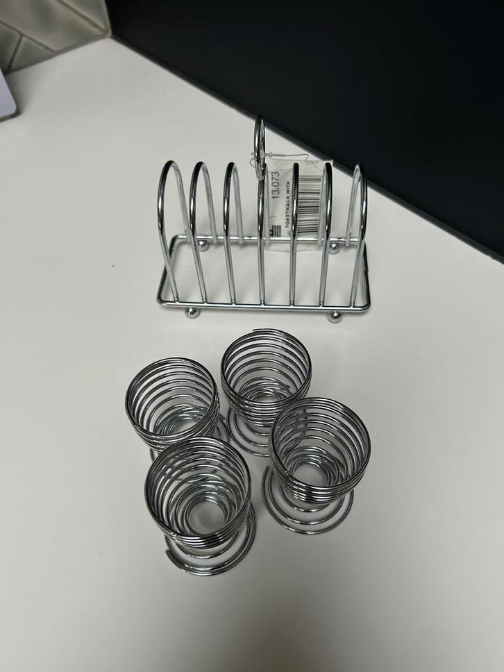 Eierdopjes en toasthouder set, Huis en Inrichting, Keuken | Keukenbenodigdheden, Nieuw, Ophalen of Verzenden