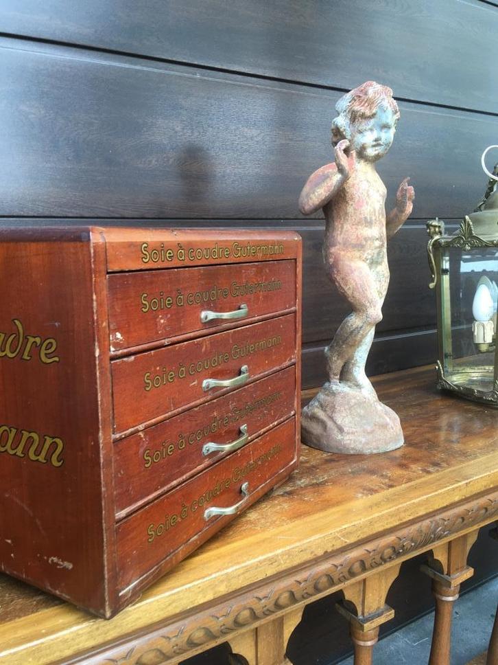 antiek Gütermann fourniturenkastje / garenkastje, Antiek en Kunst, Curiosa en Brocante, Ophalen of Verzenden