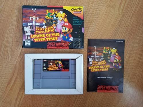 Super Mario RPG complete in box (CIB) voor de SNES, Spelcomputers en Games, Games | Nintendo Super NES, Zo goed als nieuw, Role Playing Game (Rpg)